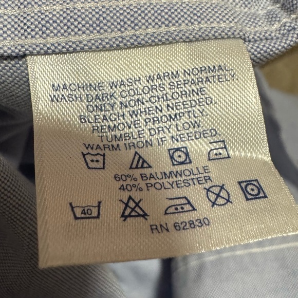 Lands' End Men's Button Dress Shirt Size 20 Gray Speckled Preppy Classic Career - Picture 11 of 11